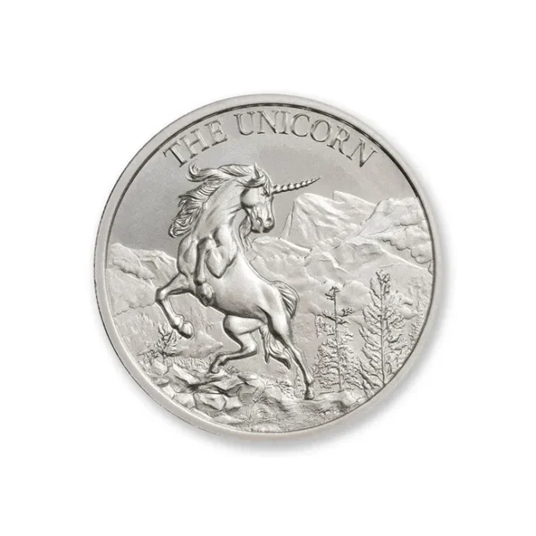 An Intaglio Mint Pre-Sale coin with an image of a unicorn.