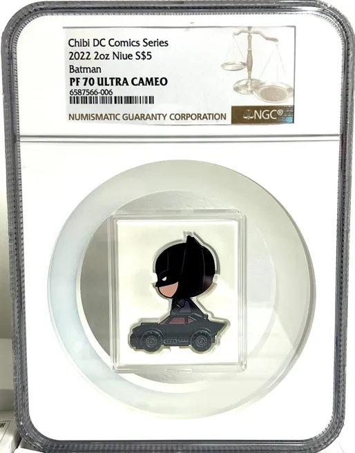 A picture of the batman cartoon on a plate.