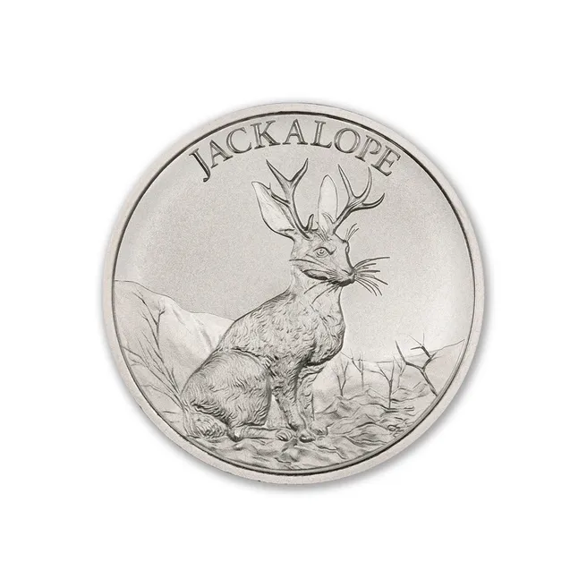 Intaglio Mint Pre-Sale: A silver coin with an image of a jackal.