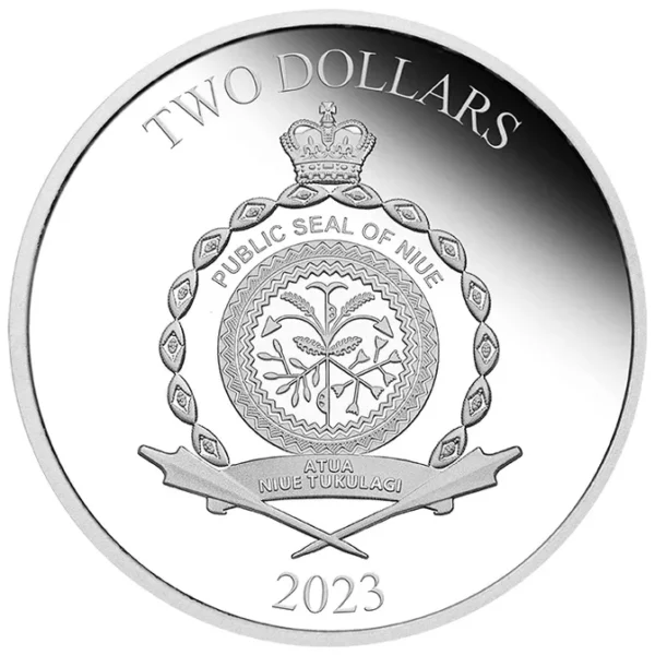 A 2023 Niue 1 oz Silver Coin with Mintage of 1000 with the logo of the royal australian air force.